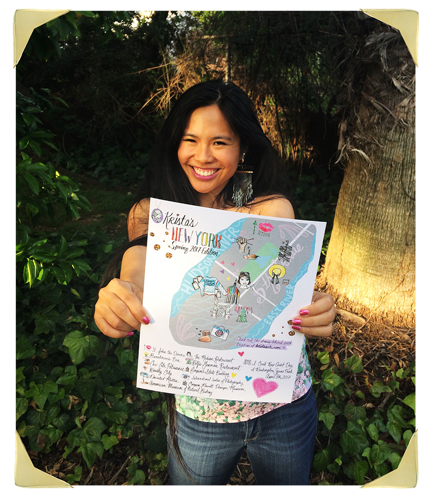 Krista Suh with her New York Map