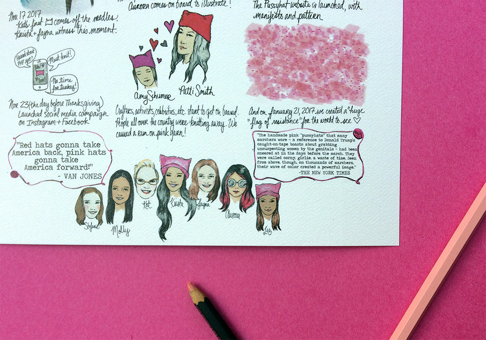 Pussyhat Herstory Illustrated Digital Download and Limited Edition Print