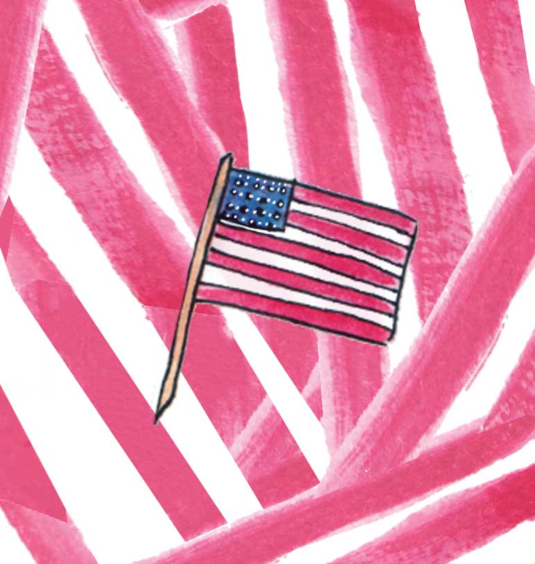 Flag on Stripe Background