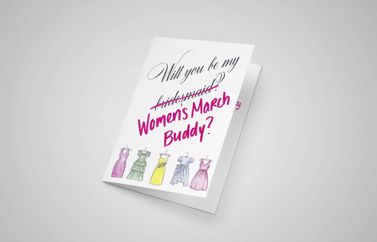 Will You Be My Women's March Buddy Greeting Card