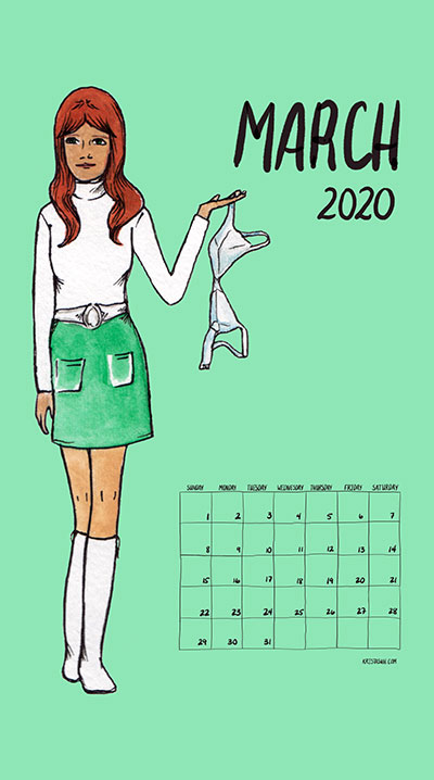Feminism Style Voting Wall Calendar March